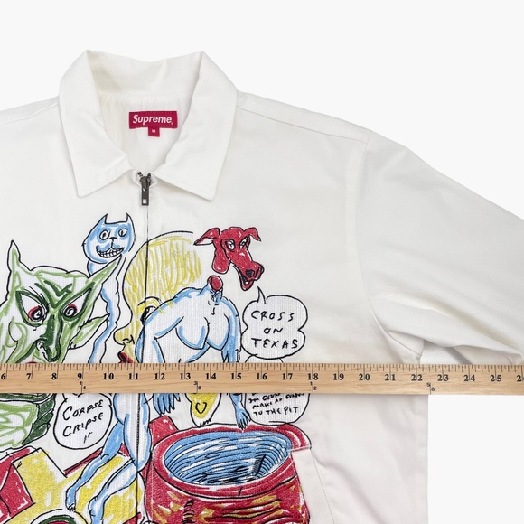 Supreme x Daniel Johnston Men's Embroidered Art Work White Jacket - Picture 7 of 11